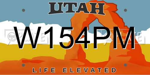 W154PM Utah License Plate