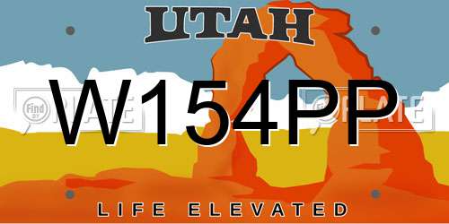 W154PP Utah License Plate