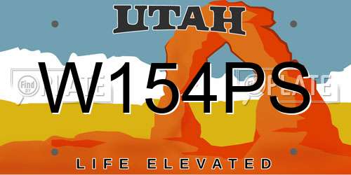 W154PS Utah License Plate