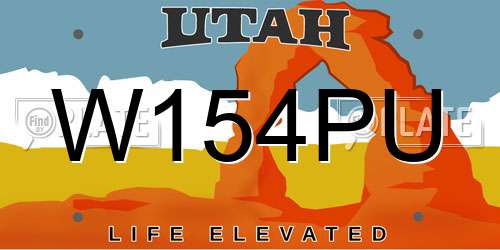 W154PU Utah License Plate