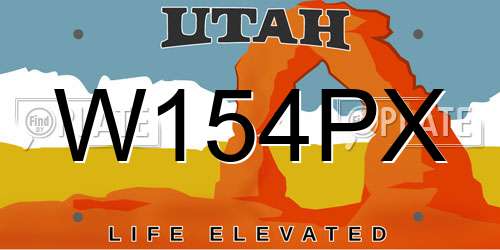 W154PX Utah License Plate