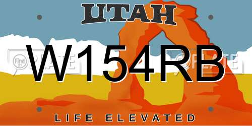 W154RB Utah License Plate
