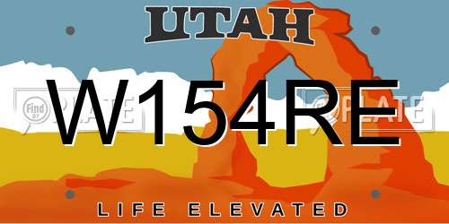 W154RE Utah License Plate