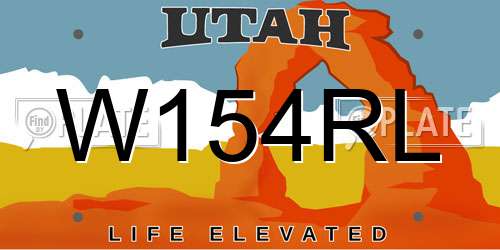 W154RL Utah License Plate