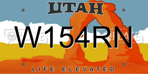 W154RN Utah License Plate