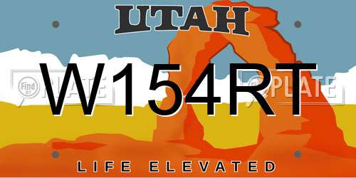 W154RT Utah License Plate