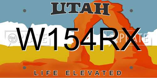 W154RX Utah License Plate