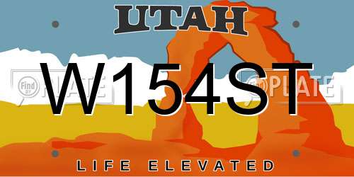 W154ST Utah License Plate