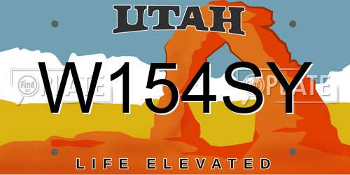 W154SY Utah License Plate