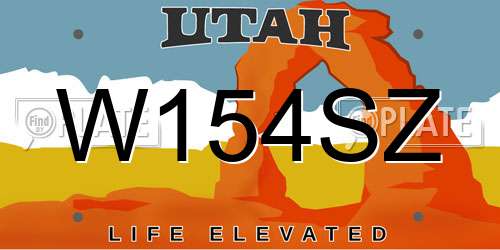 W154SZ Utah License Plate
