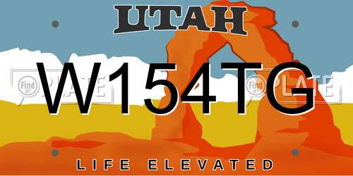 W154TG Utah License Plate