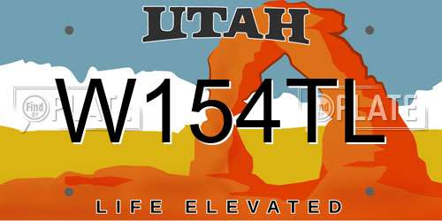 W154TL Utah License Plate