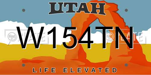 W154TN Utah License Plate