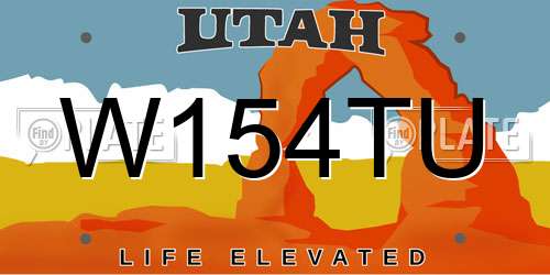 W154TU Utah License Plate