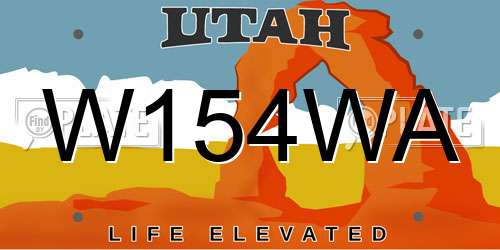 W154WA Utah License Plate