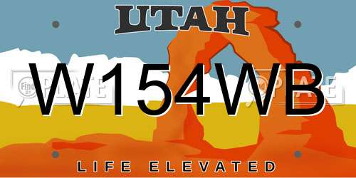 W154WB Utah License Plate
