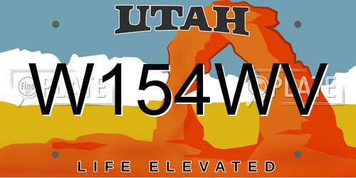 W154WV Utah License Plate
