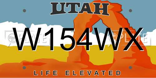 W154WX Utah License Plate