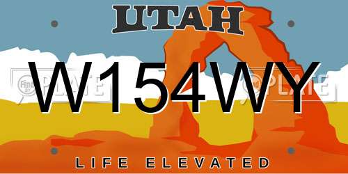 W154WY Utah License Plate