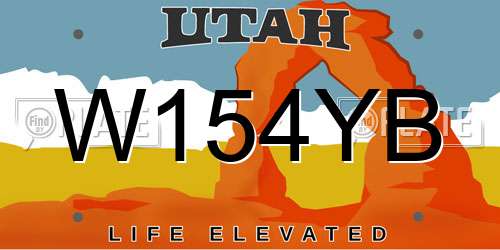 W154YB Utah License Plate