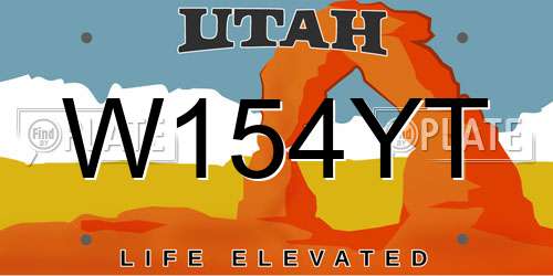 W154YT Utah License Plate