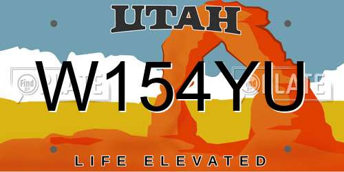 W154YU Utah License Plate