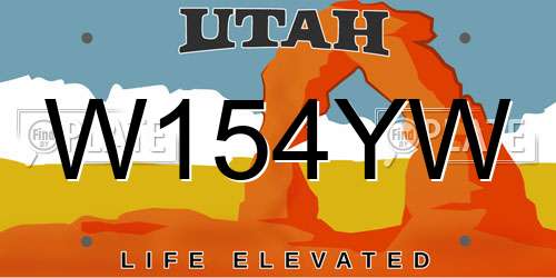 W154YW Utah License Plate