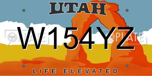 W154YZ Utah License Plate