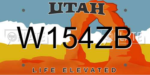 W154ZB Utah License Plate