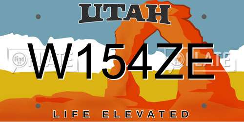 W154ZE Utah License Plate