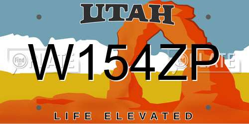 W154ZP Utah License Plate