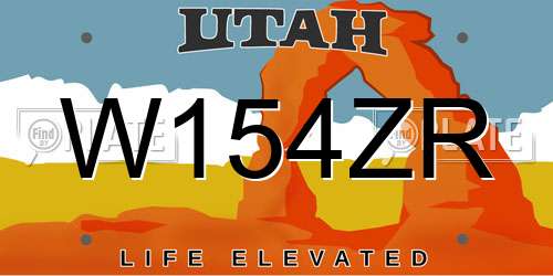 W154ZR Utah License Plate