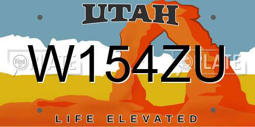 W154ZU Utah License Plate