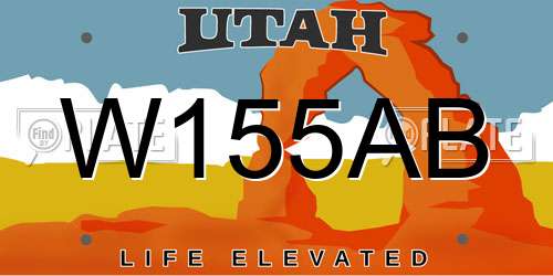 W155AB Utah License Plate