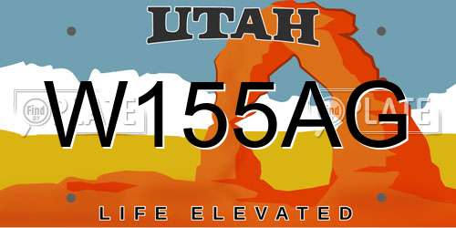 W155AG Utah License Plate