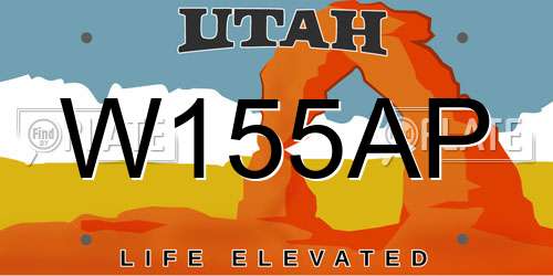 W155AP Utah License Plate
