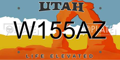 W155AZ Utah License Plate