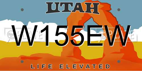 W155EW Utah License Plate