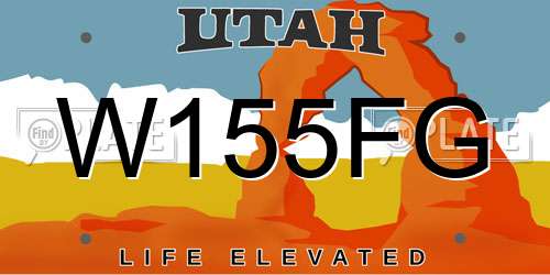 W155FG Utah License Plate
