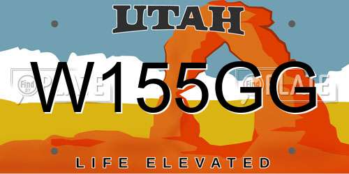 W155GG Utah License Plate
