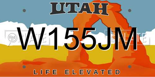 W155JM Utah License Plate