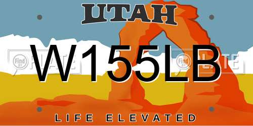 W155LB Utah License Plate