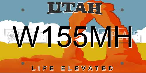 W155MH Utah License Plate
