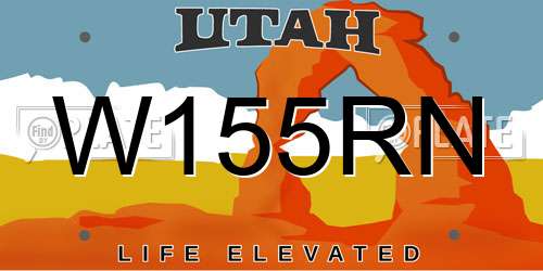 W155RN Utah License Plate