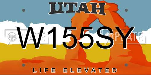 W155SY Utah License Plate