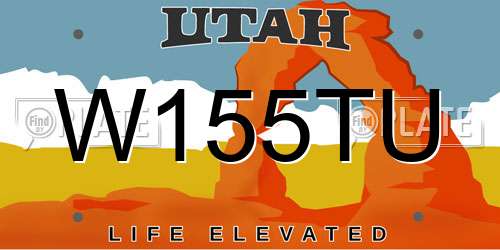 W155TU Utah License Plate