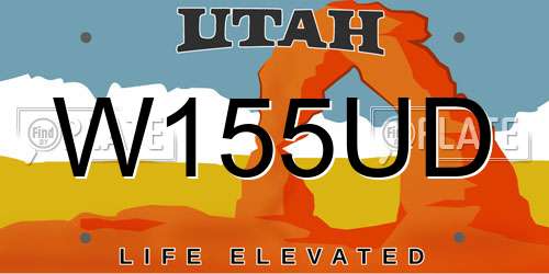 W155UD Utah License Plate