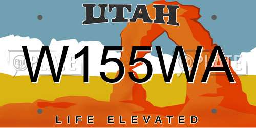 W155WA Utah License Plate