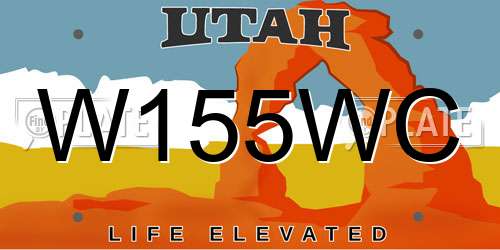 W155WC Utah License Plate