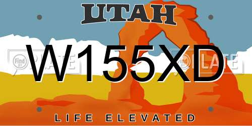 W155XD Utah License Plate